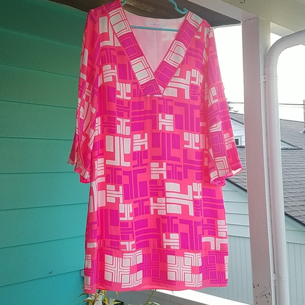 Alice & Trixie Silk bright pink/white Size-L